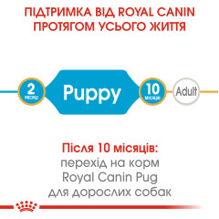 Сухий корм для цуценят породи Мопс ROYAL CANIN PUG PUPPY (домашня птиця), 1.5 кг