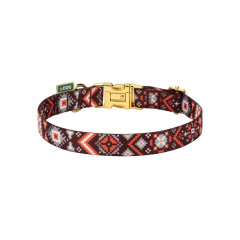 Нашийник для собаки ТМ HIDOG Вишиванка нейлоновий з металевим фастексом