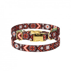 Нашийник для собаки ТМ HIDOG Вишиванка нейлоновий з металевим фастексом