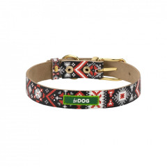 Нашийник шкіряний для собаки ТМ HIDOG Вишиванка