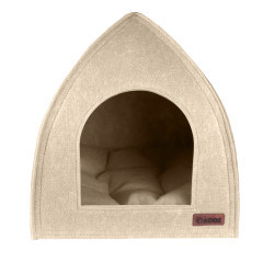 Будиночок ПАЛАТКА ТМ HiDOG для собаки або кота, бежевий