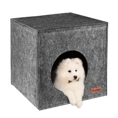 Будиночок КУБИК ТМ HiDOG для собаки або кота, сірий
