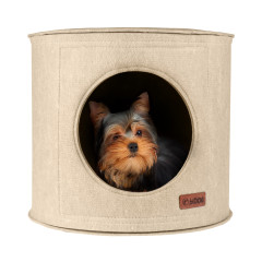 Будиночок ПУФИК ТМ HiDOG для собаки або кота, бежевий