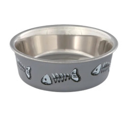 Миска металева Trixie на гумовій основі 250 мл / 12 см (синя, сіра, фіолетова)