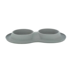 Миска Trixie металева подвійна 2 х 400 мл / 16 см 40 х 5 х 23 см (сіра)