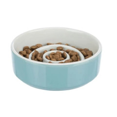 Миска Trixie керамічна для повільного годування 450 мл / 14 см (блакитна)