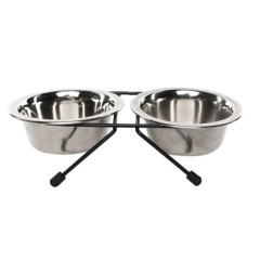 Подвійна металева підставка з двома мисками HiDOG