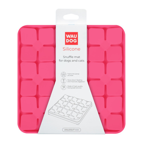 Килимок для пошуку корму WAUDOG Silicone, 205х205х17 мм, рожевий