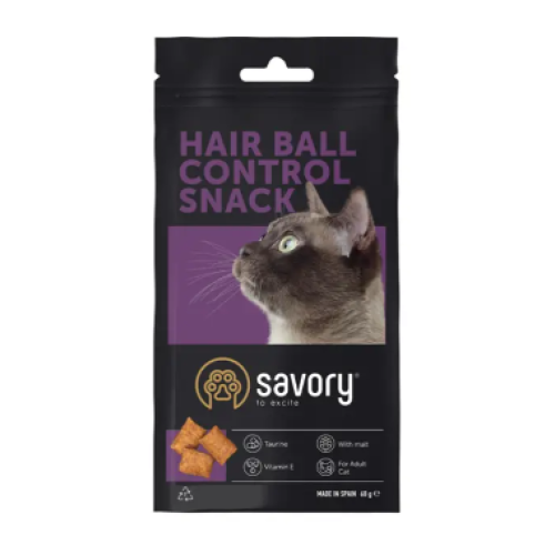 Ласощі для котів Savory Snack Hair-ball Contro 60 г (подушечки для контролю утворення шерстяних грудочок)