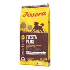 Сухий безглютеновий корм для дорослих собак Josera FiestaPlus (домашня птиця, лосось), 12,5 кг