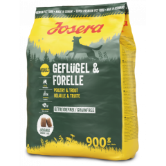 Сухий беззерновий корм для дорослих собак JOSERA Geflugel + Forelle (домашня птиця, форель), 900 г